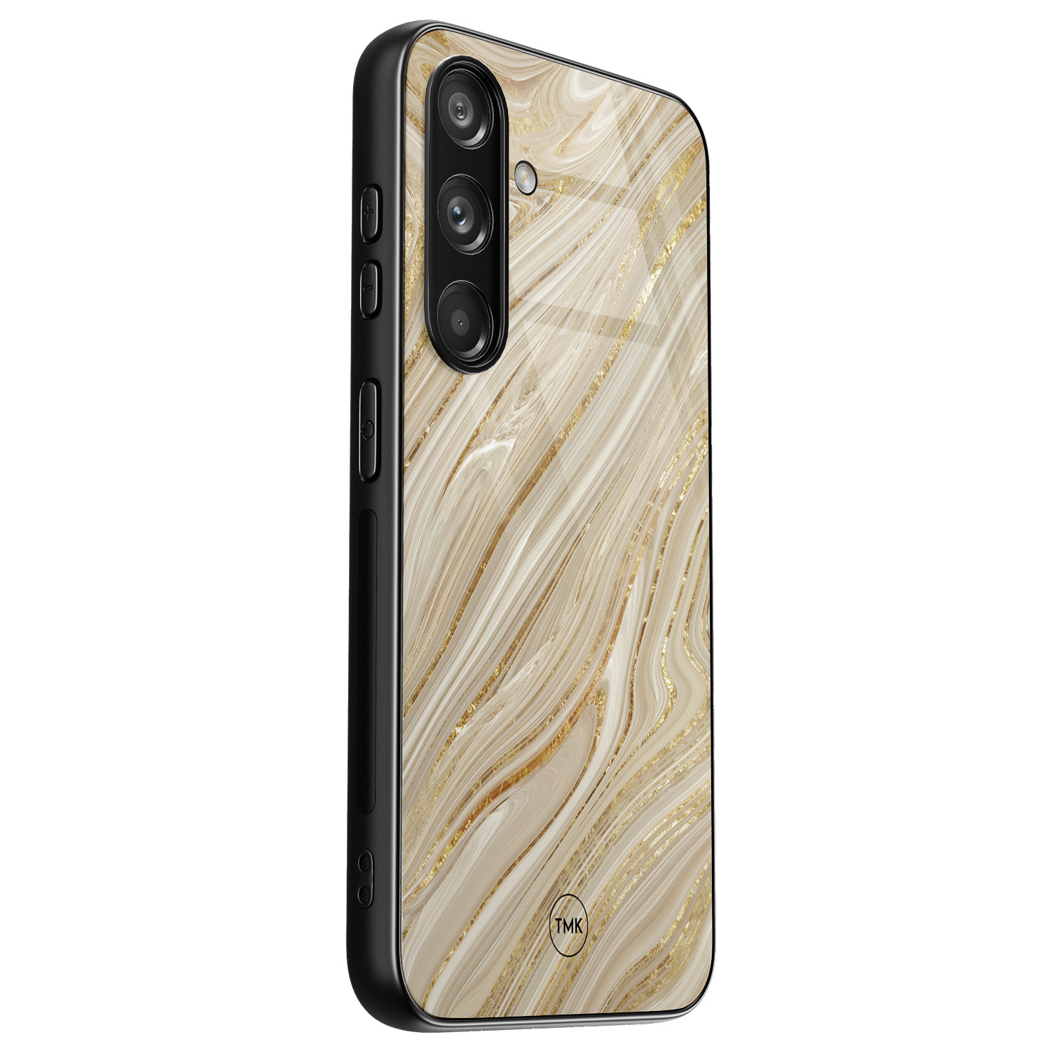 TMK Samsung Galaxy S24 glazen hardcase - Golden marble