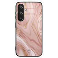 TMK Samsung Galaxy S24 glazen hardcase - Rose marble