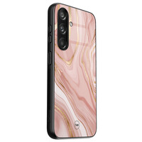 TMK Samsung Galaxy S24 glazen hardcase - Rose marble