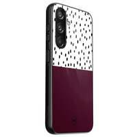 TMK Samsung Galaxy S24 glazen hardcase - Burgundy dots