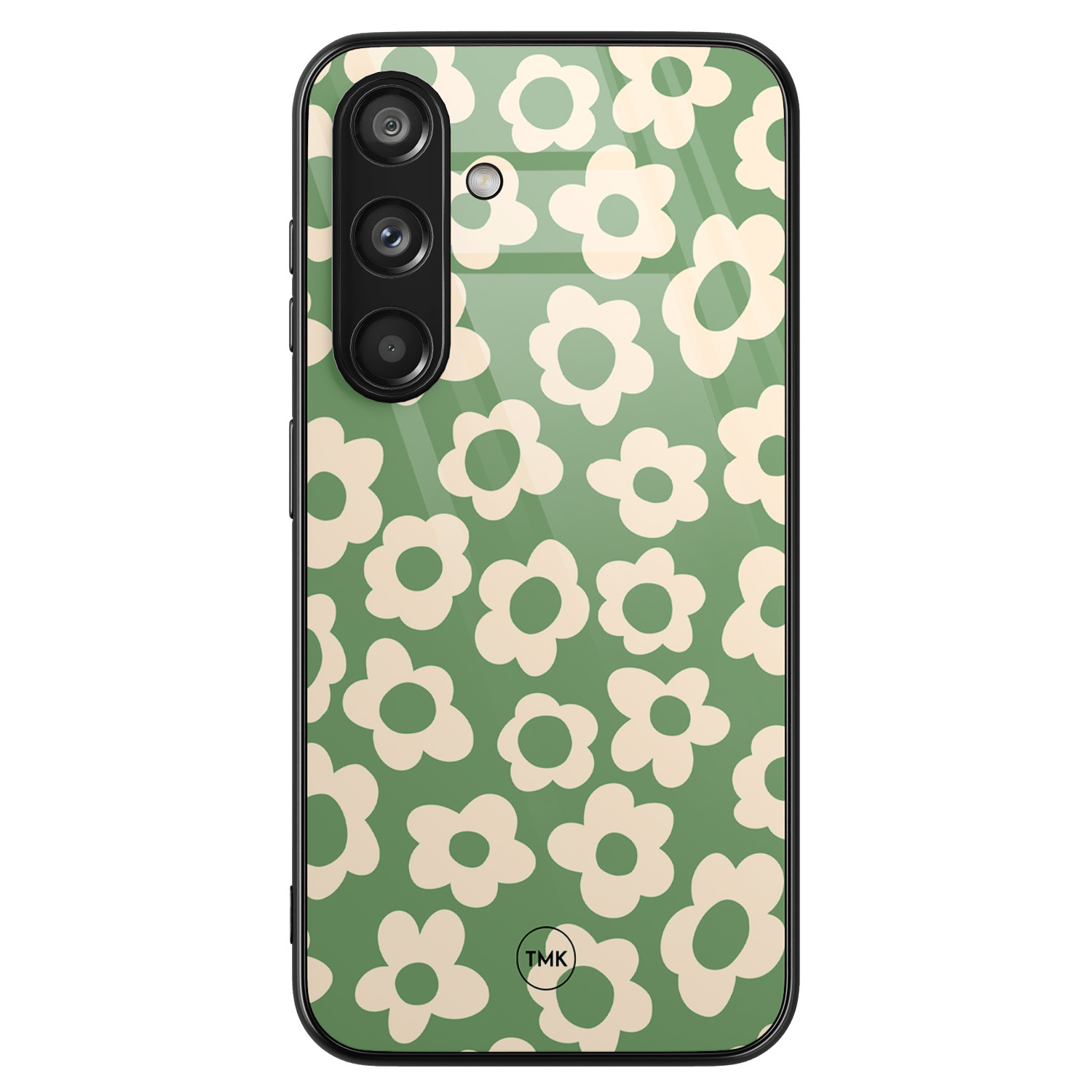 TMK Samsung Galaxy S24 glazen hardcase - Retro cute flowers