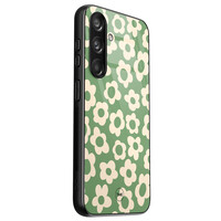 TMK Samsung Galaxy S24 glazen hardcase - Retro cute flowers