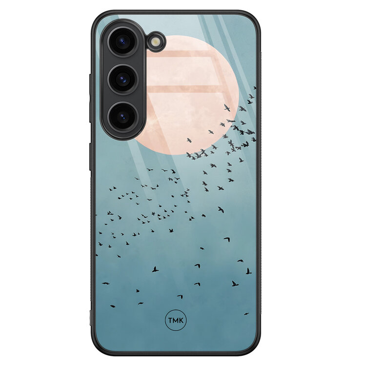 TMK Samsung Galaxy S23 glazen hardcase - Moon birds