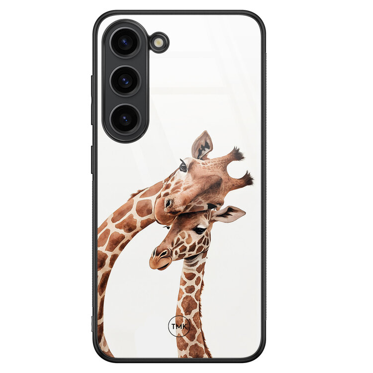 TMK Samsung Galaxy S23 glazen hardcase - Giraffen