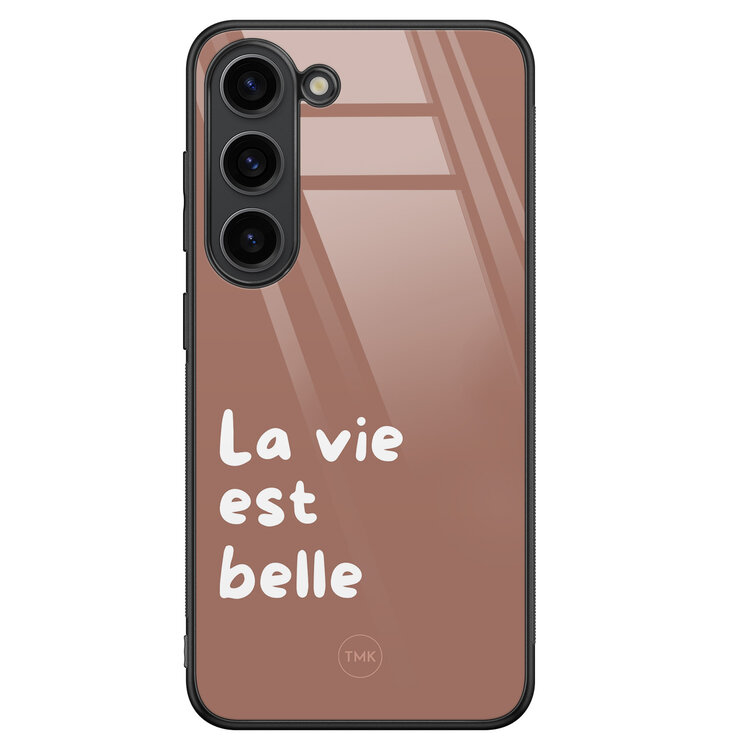 Casevibes Samsung Galaxy S23 glazen hardcase - La vie est belle