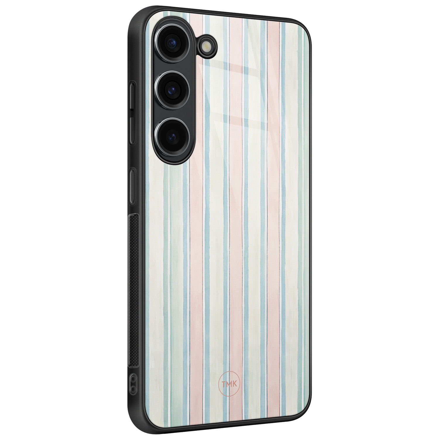 TMK Samsung Galaxy S23 glazen hardcase - Pastel strepen