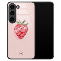 TMK Samsung Galaxy S23 glazen hardcase - Disco aardbei