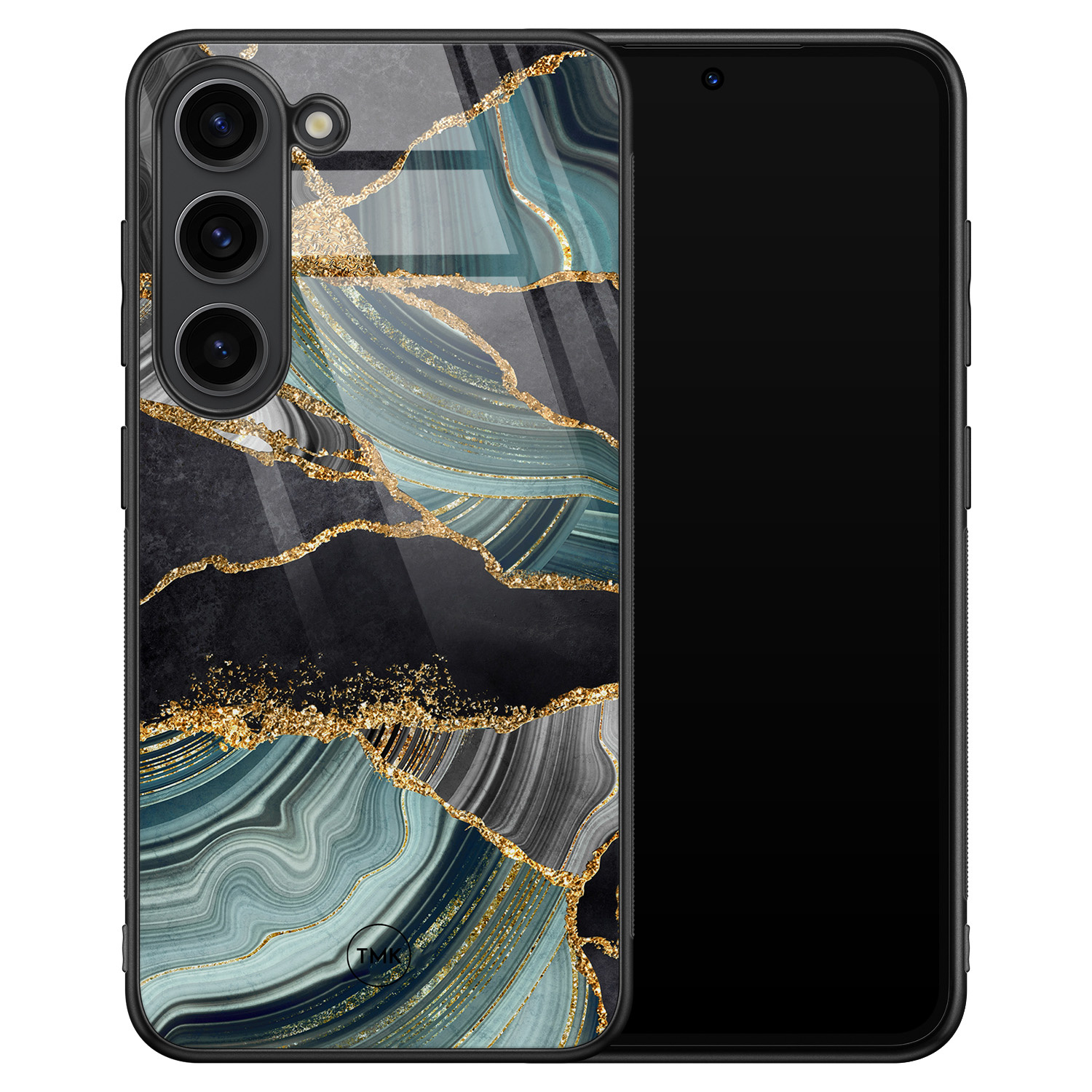 TMK Samsung Galaxy S23 glazen hardcase - Marble jade stone