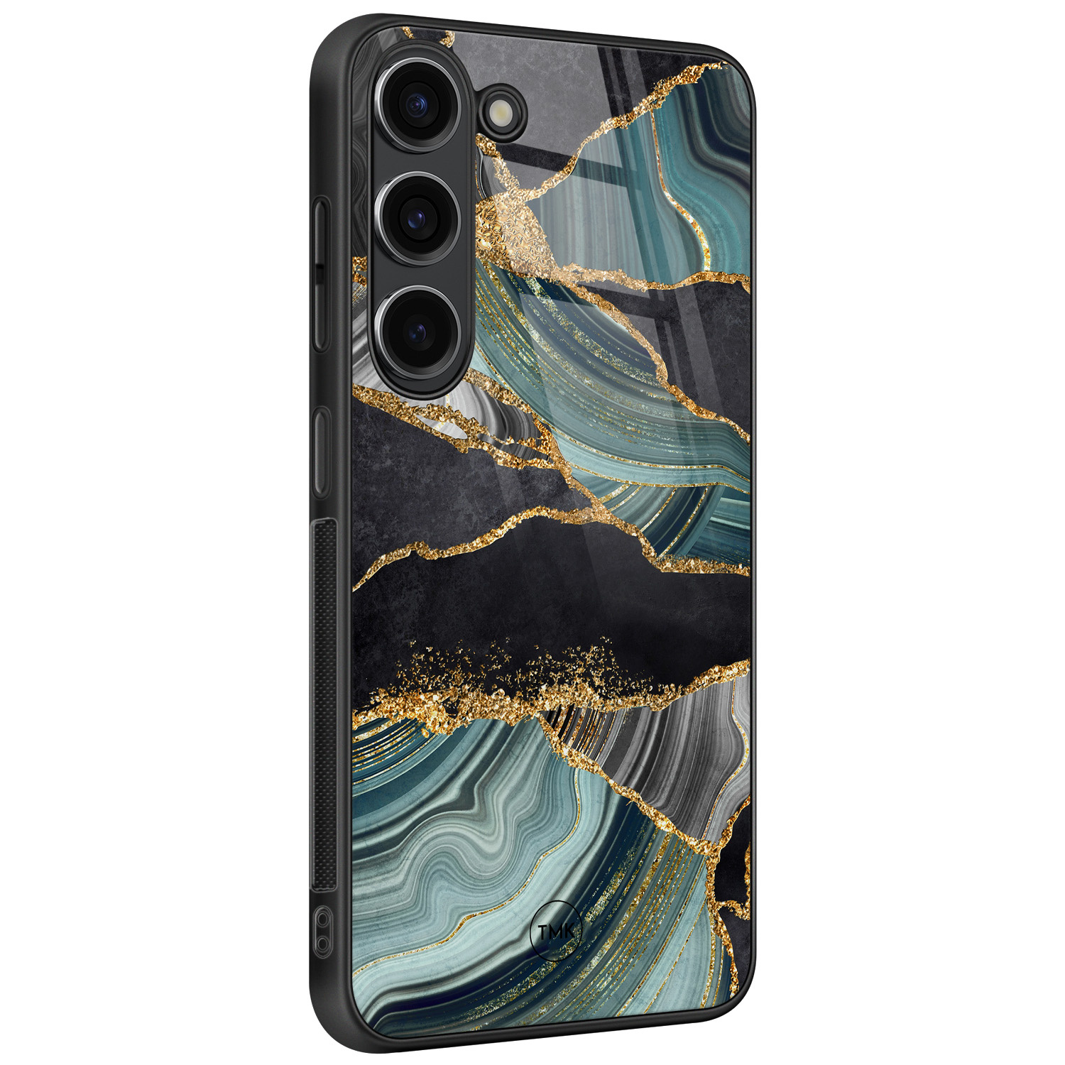 TMK Samsung Galaxy S23 glazen hardcase - Marble jade stone