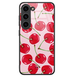 TMK Samsung Galaxy S23 glazen hardcase - Sweet cherry