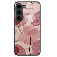 TMK Samsung Galaxy S23 glazen hardcase - Vintage blossom