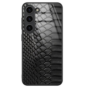 TMK Samsung Galaxy S23 glazen hardcase - Black snake