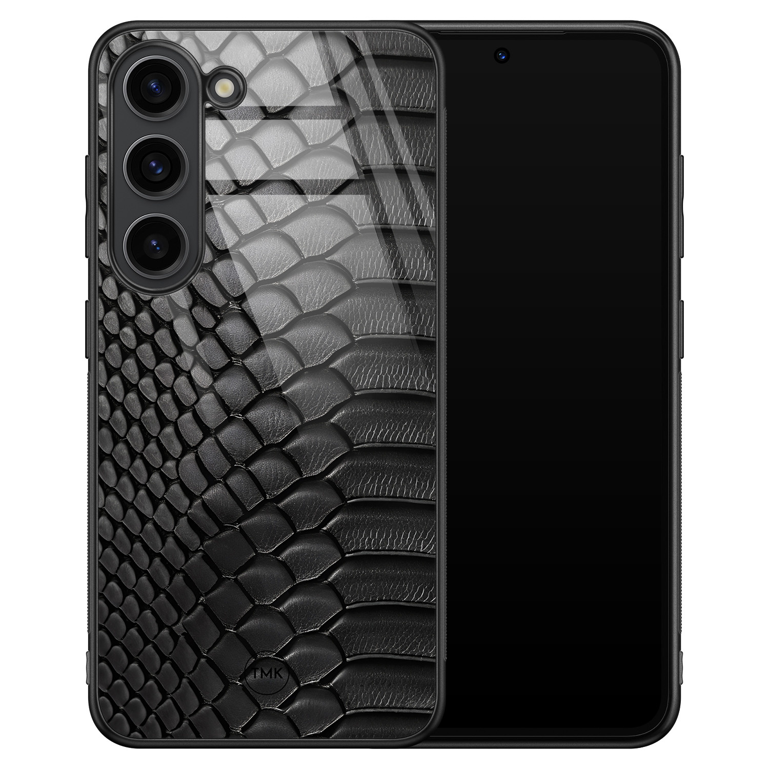 TMK Samsung Galaxy S23 glazen hardcase - Black snake