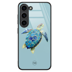 TMK Samsung Galaxy S23 glazen hardcase - Schildpad
