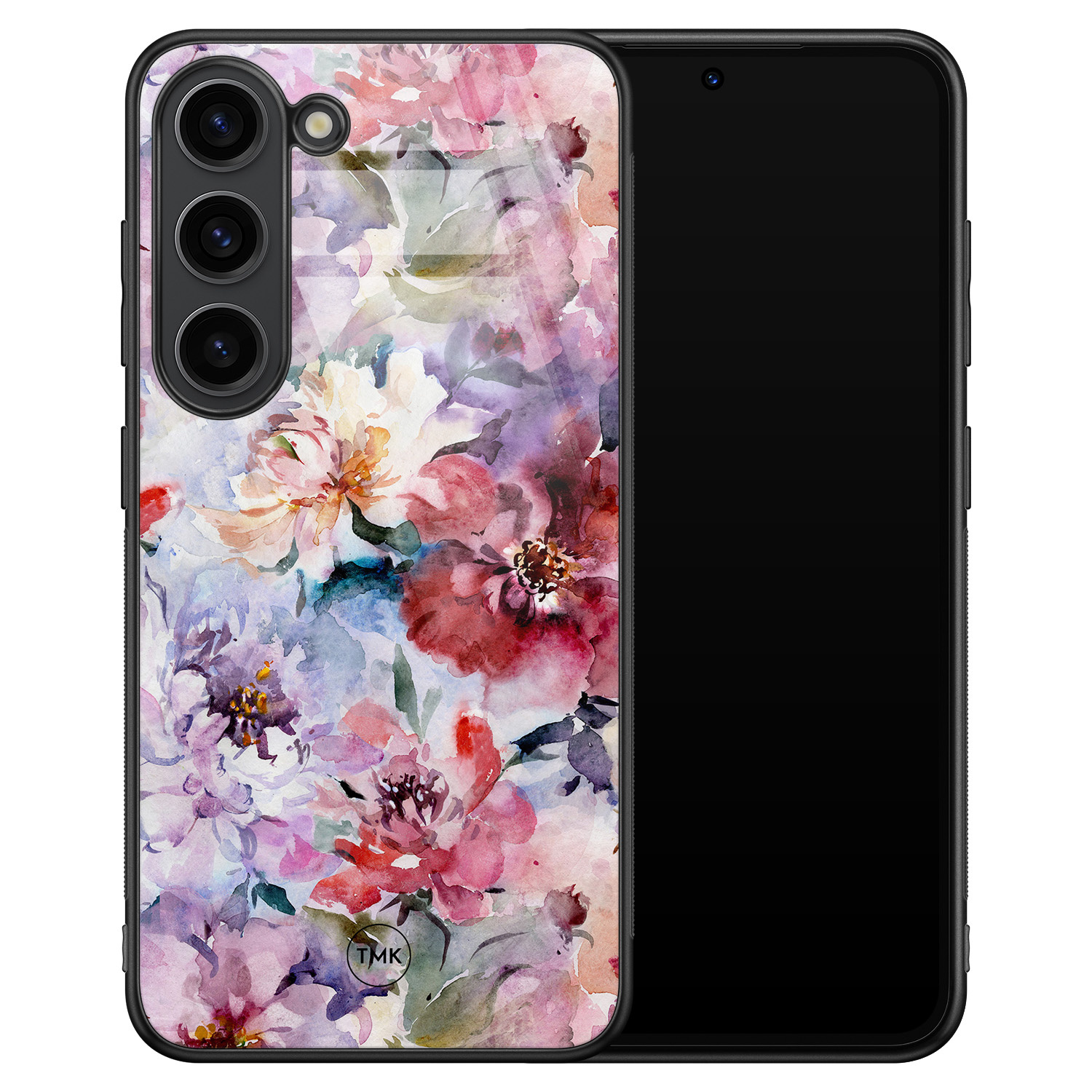 TMK Samsung Galaxy S23 glazen hardcase - Bloemen acryl