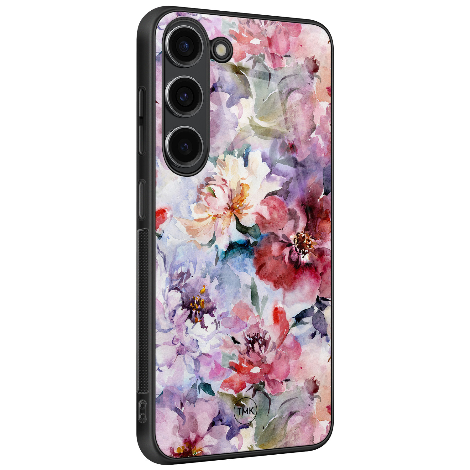 TMK Samsung Galaxy S23 glazen hardcase - Bloemen acryl