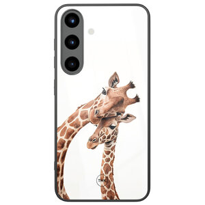 Casevibes Samsung Galaxy S25 glazen hardcase - Giraffen