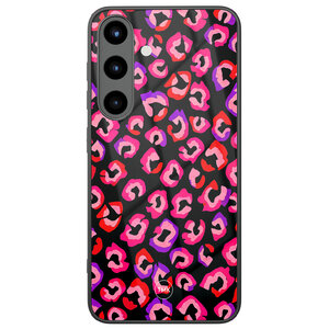 TMK Samsung Galaxy S25 glazen hardcase - Luipaard neon