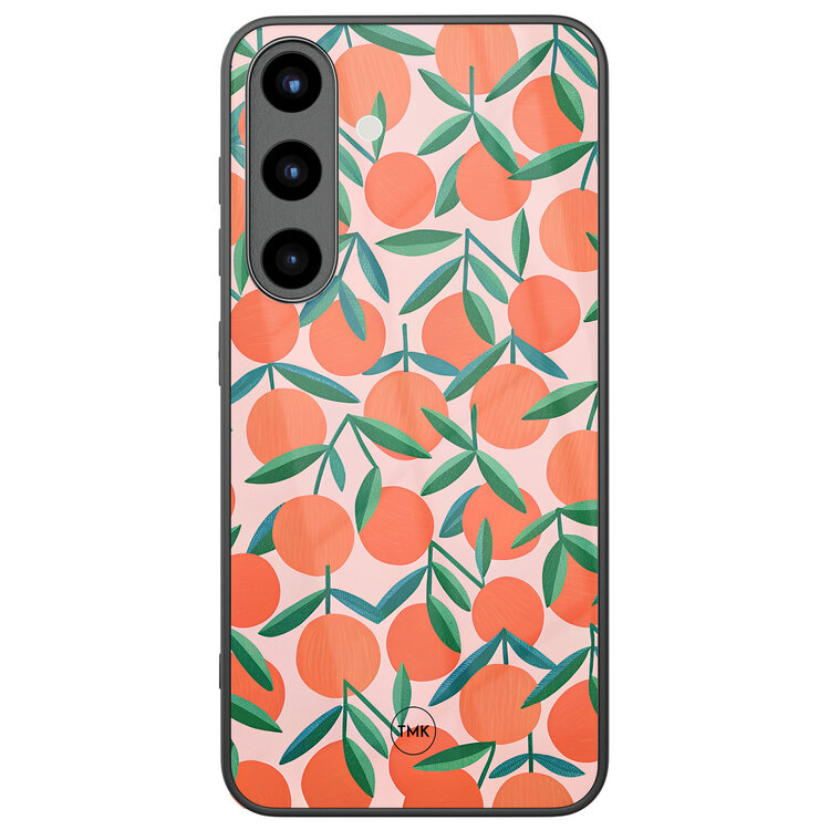 Casevibes Samsung Galaxy S25 glazen hardcase - Sweet oranges