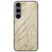 TMK Samsung Galaxy S25 glazen hardcase - Golden marble