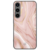 TMK Samsung Galaxy S25 glazen hardcase - Rose marble