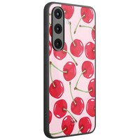 TMK Samsung Galaxy S25 glazen hardcase - Sweet cherry