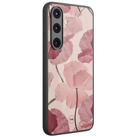 TMK Samsung Galaxy S25 glazen hardcase - Vintage blossom