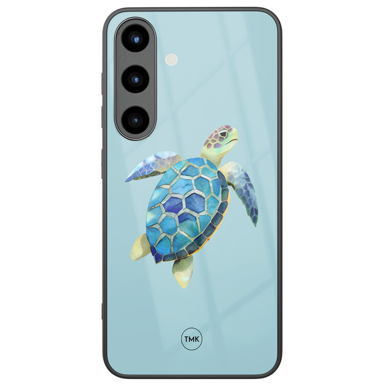 Casevibes Samsung Galaxy S25 glazen hardcase - Schildpad
