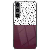 TMK Samsung Galaxy S25 glazen hardcase - Burgundy dots