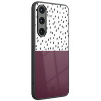 TMK Samsung Galaxy S25 glazen hardcase - Burgundy dots