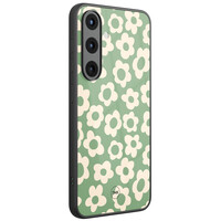 TMK Samsung Galaxy S25 glazen hardcase - Retro cute flowers