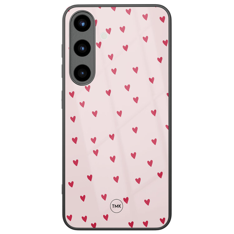 Casevibes Samsung Galaxy S25 glazen hardcase - Cute hearts