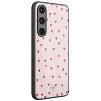 TMK Samsung Galaxy S25 glazen hardcase - Cute hearts