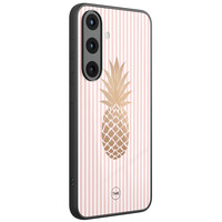 TMK Samsung Galaxy S25 glazen hardcase - Ananas roze