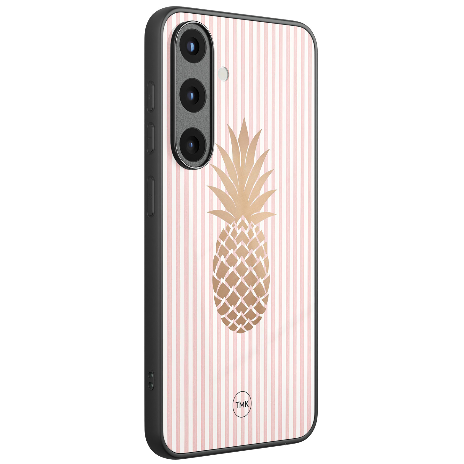 TMK Samsung Galaxy S25 glazen hardcase - Ananas roze