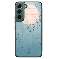 TMK Samsung Galaxy S22 glazen hardcase - Moon birds