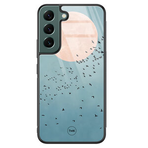 Casevibes Samsung Galaxy S22 glazen hardcase - Moon birds