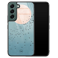 TMK Samsung Galaxy S22 glazen hardcase - Moon birds