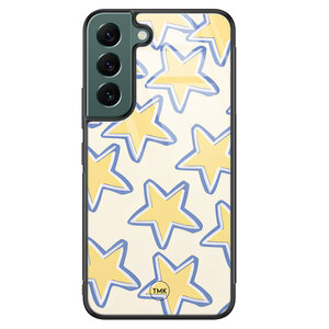 Casevibes Samsung Galaxy S22 glazen hardcase - Retro stars