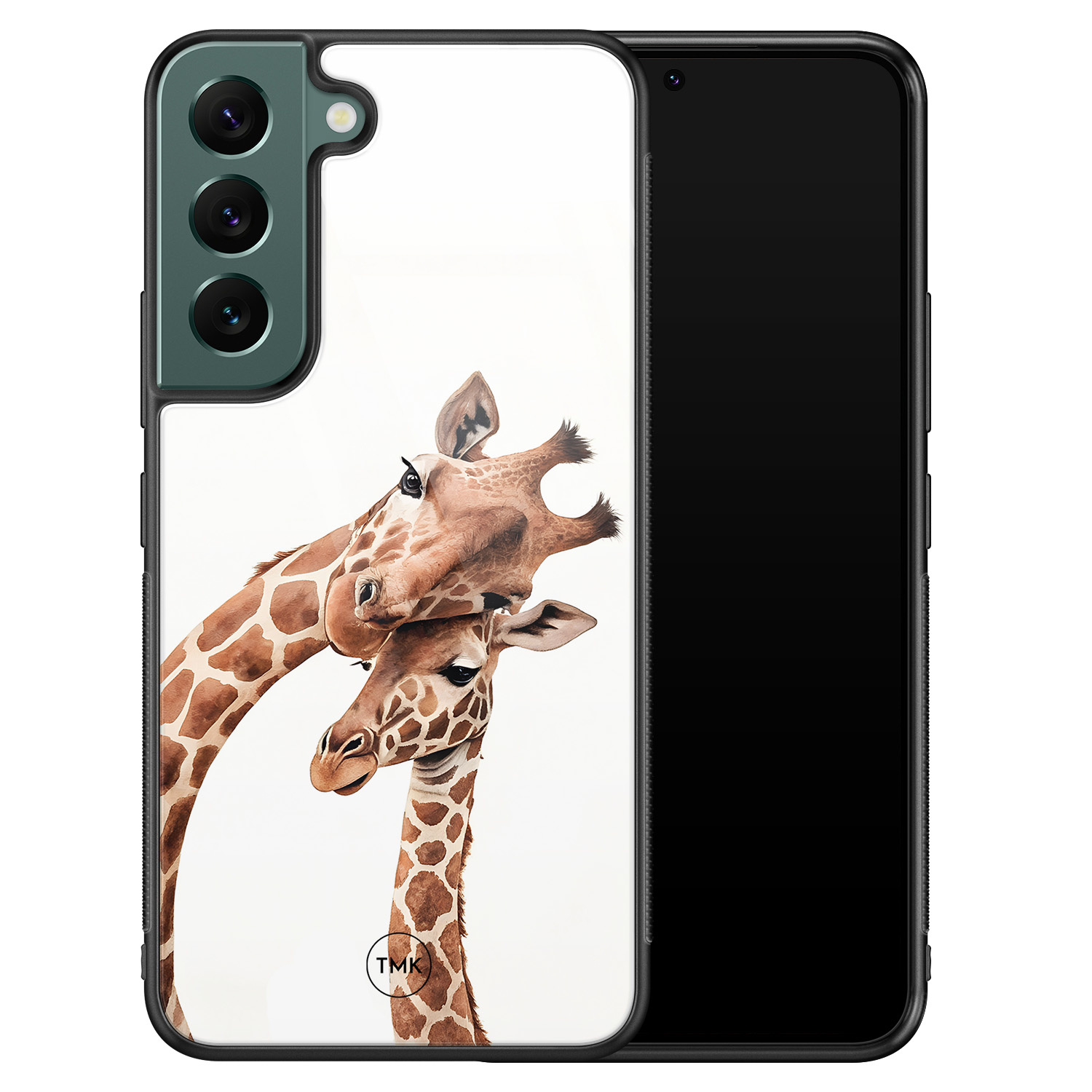 TMK Samsung Galaxy S22 glazen hardcase - Giraffen
