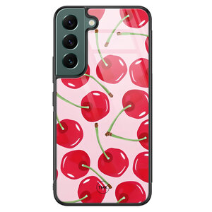 TMK Samsung Galaxy S22 glazen hardcase - Sweet cherry