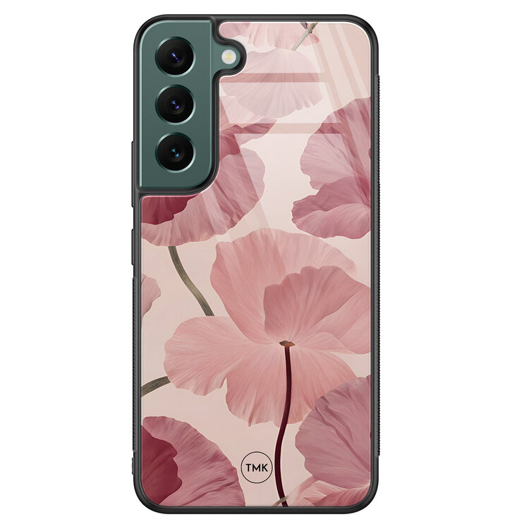 TMK Samsung Galaxy S22 glazen hardcase - Vintage blossom