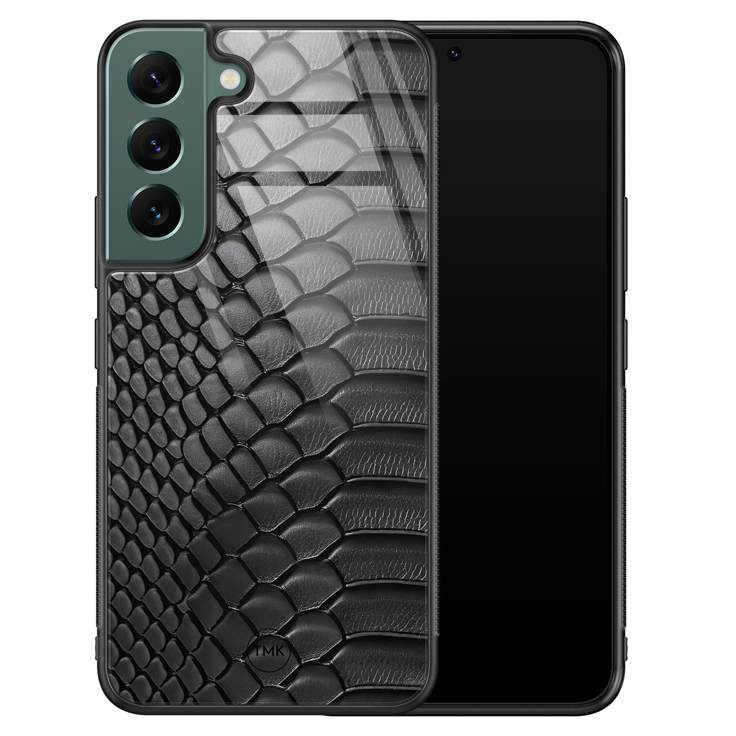TMK Samsung Galaxy S22 glazen hardcase - Black snake