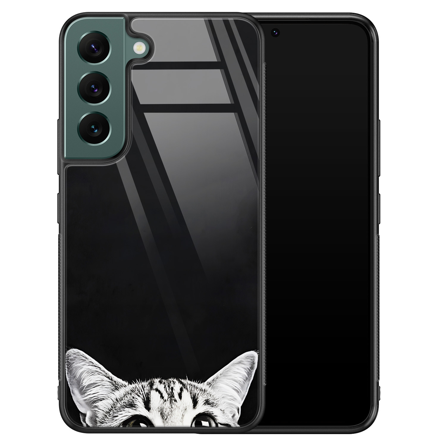 TMK Samsung Galaxy S22 glazen hardcase - Kat kiekeboe