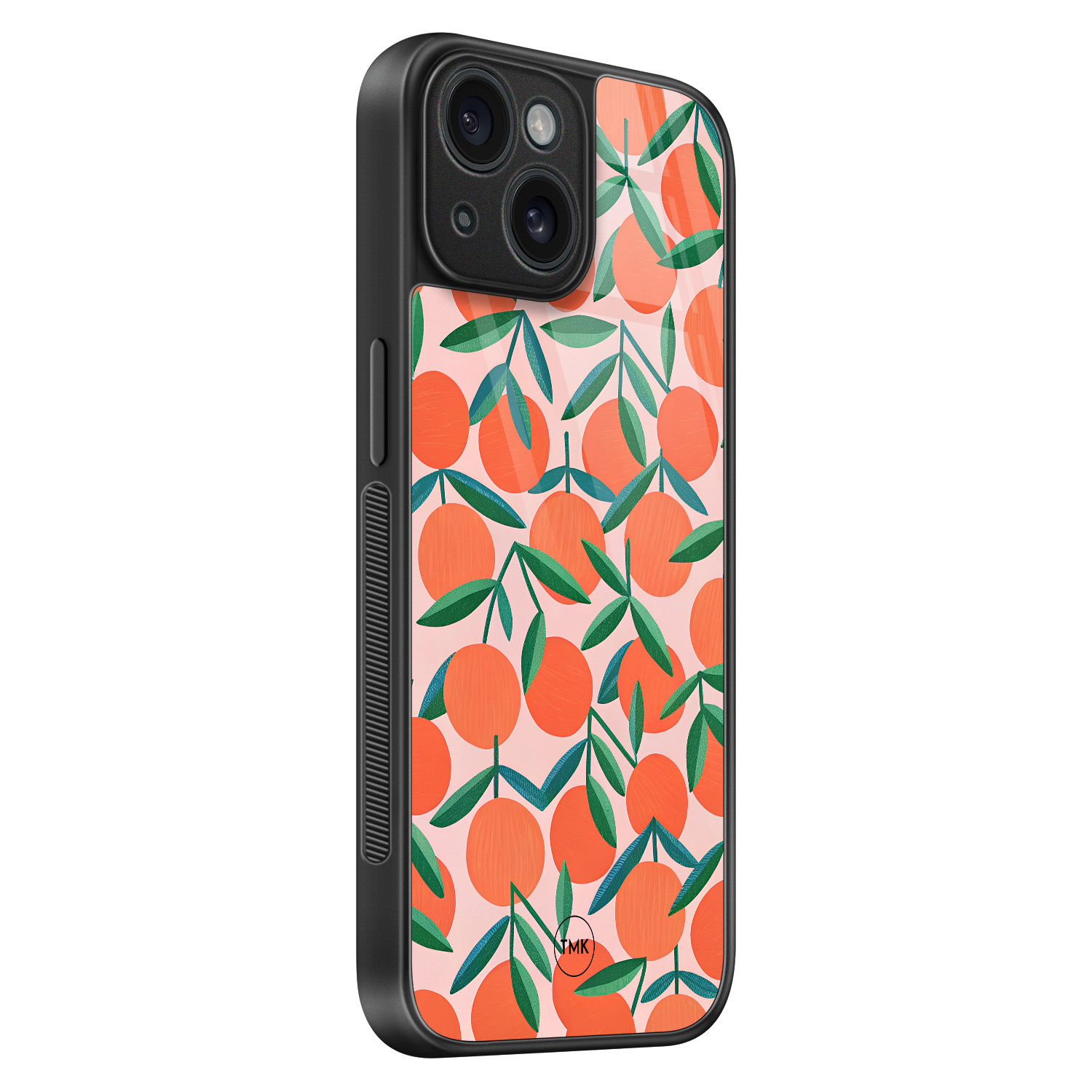 TMK iPhone 15 glazen hardcase - Sweet oranges