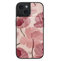TMK iPhone 15 glazen hardcase - Vintage blossom
