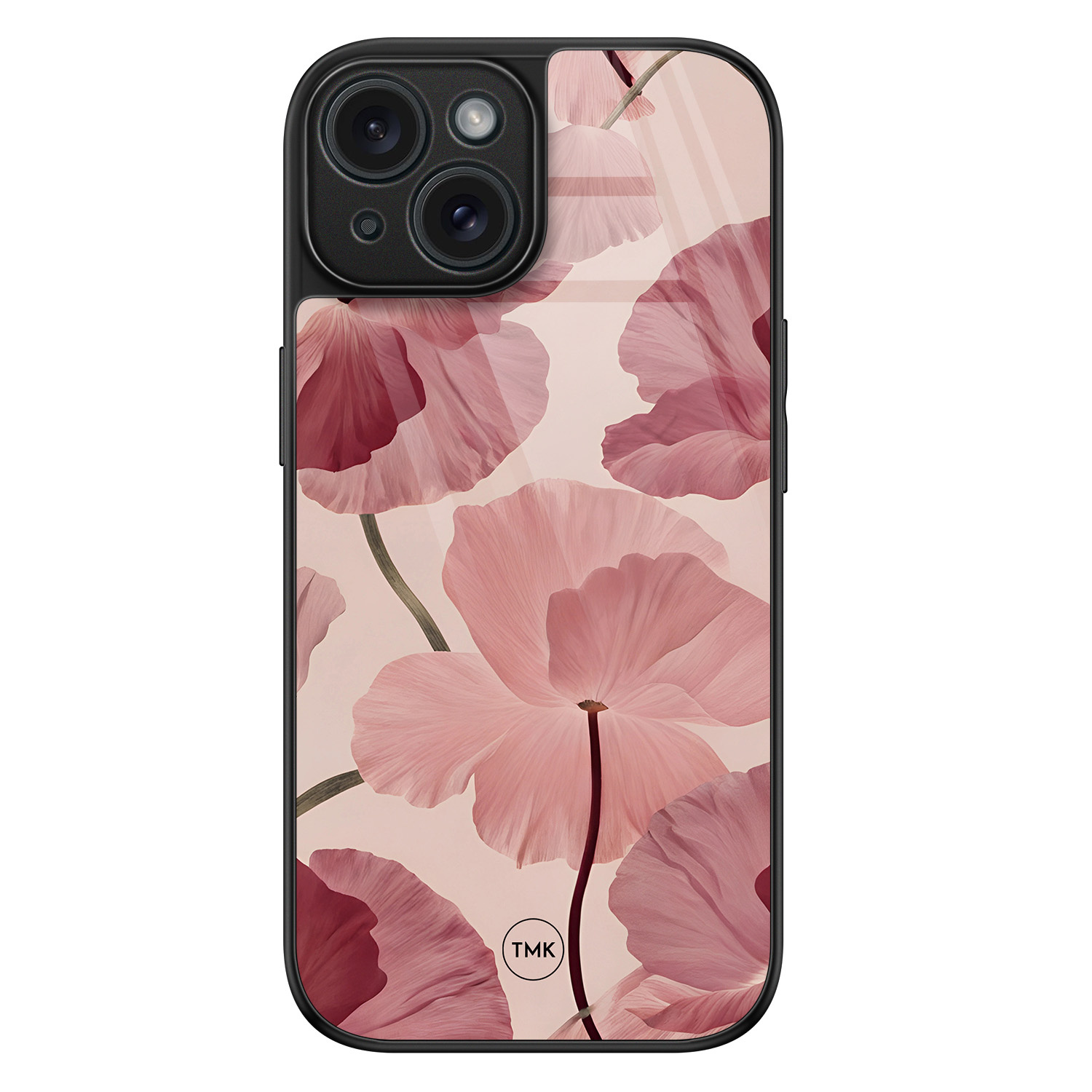 TMK iPhone 15 glazen hardcase - Vintage blossom