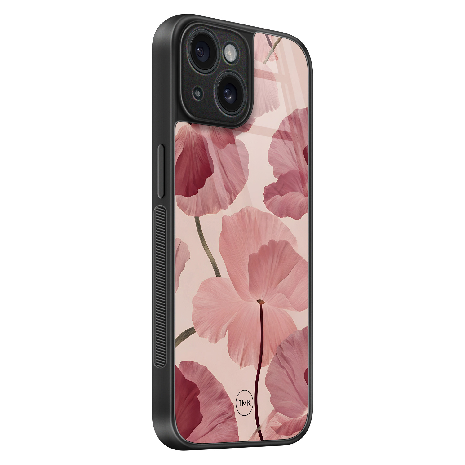 TMK iPhone 15 glazen hardcase - Vintage blossom