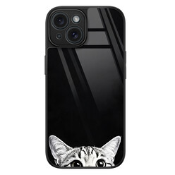 TMK iPhone 15 glazen hardcase - Kat kiekeboe