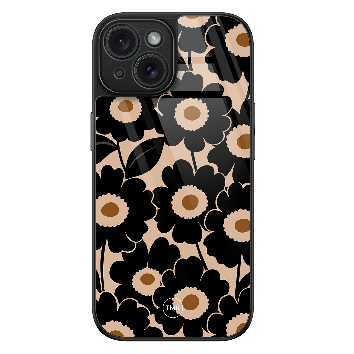TMK iPhone 15 glazen hardcase - Bloom luxe